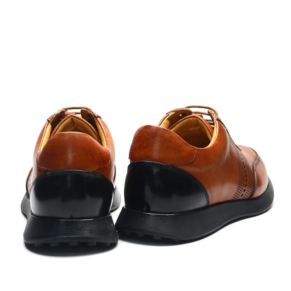 国内で当店のみ FY SPR - Lambskin Leather Casual Shoes Leather Men's Sports Shoes Trendy Casual Shoes Breathable