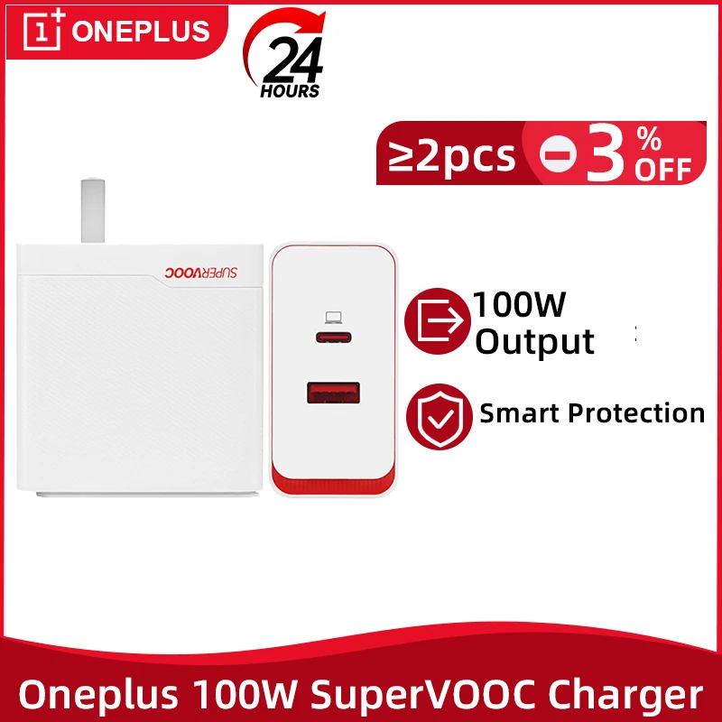  Oneplus 100W Dual Port SuperVOOC Charger USB A USB C Type Fast Charger PD 45W Ourput 10A Type C Cable For Oneplus 11 10 Pro  