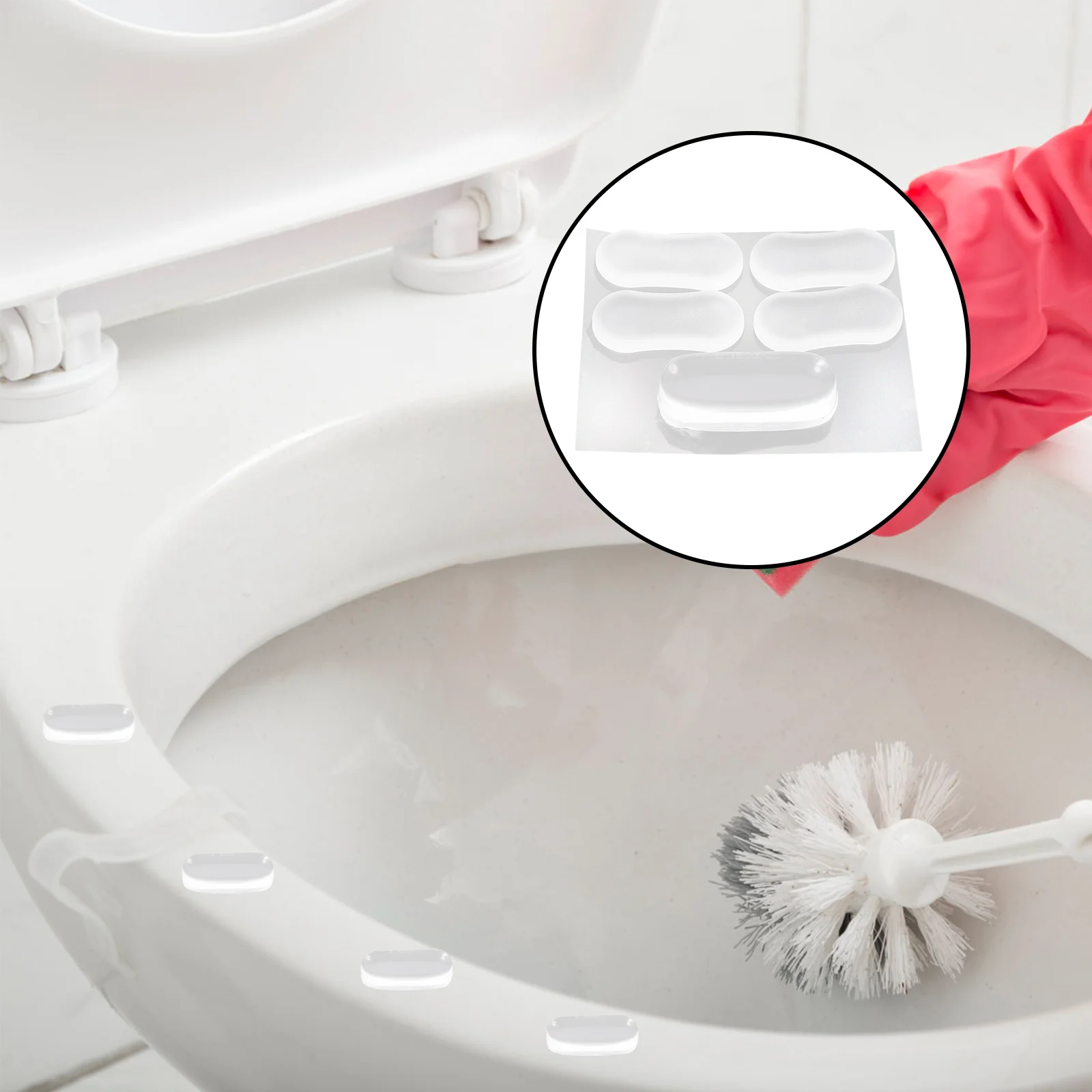 

5 Pcs Toilet Seat Gasket Kit Bumper Lid Bumpers Component Pads Buffer Silica Gel Gaskets Bidet for Seats
