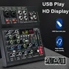 Mini 4 Channel Audio Mixer Individual +48V Phantom Power 99 DSP Effects Bluetooth USB Computer Play Record Mixing Console 1