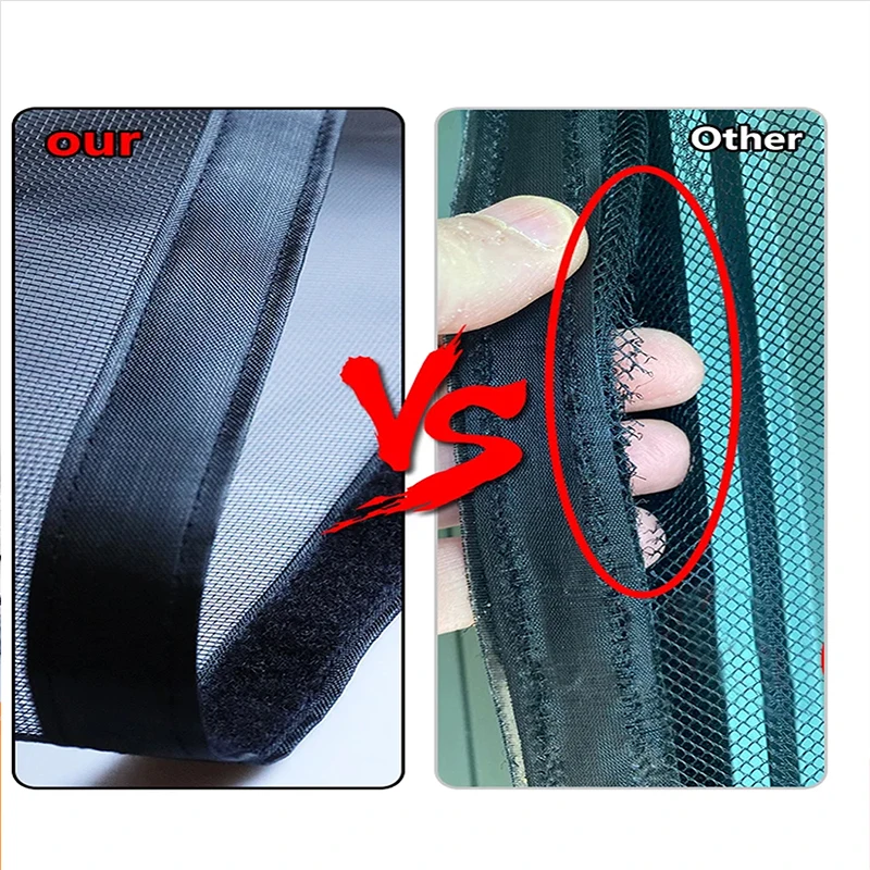 U자형 지퍼 방충망, 자가 접착식 재사용 가능 모기장, 모기 방지 도어 커튼, 여름철 고양이 방지망, 고품질