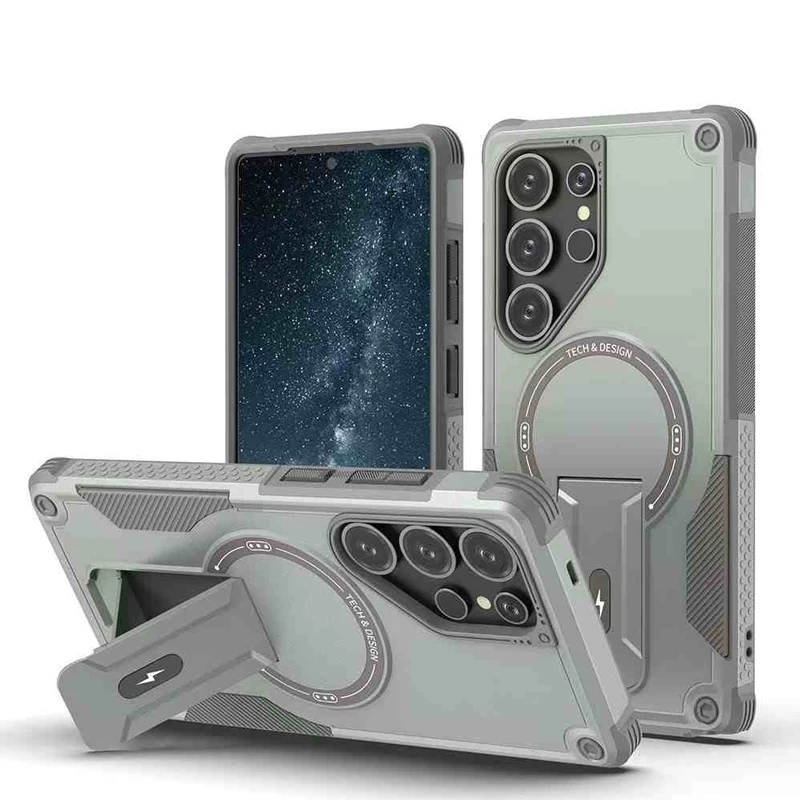 2-in-1 Magnetic Armor Fold Stand Phone Case Cover