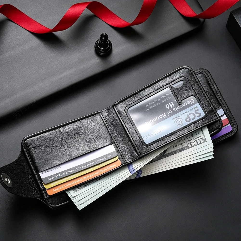 Men's Wallets with 100 US Dollar Pattern Hasp Male Leather Wallet with Zipper Card Holder Coin Pocket Purse Cartera Hombre - 6