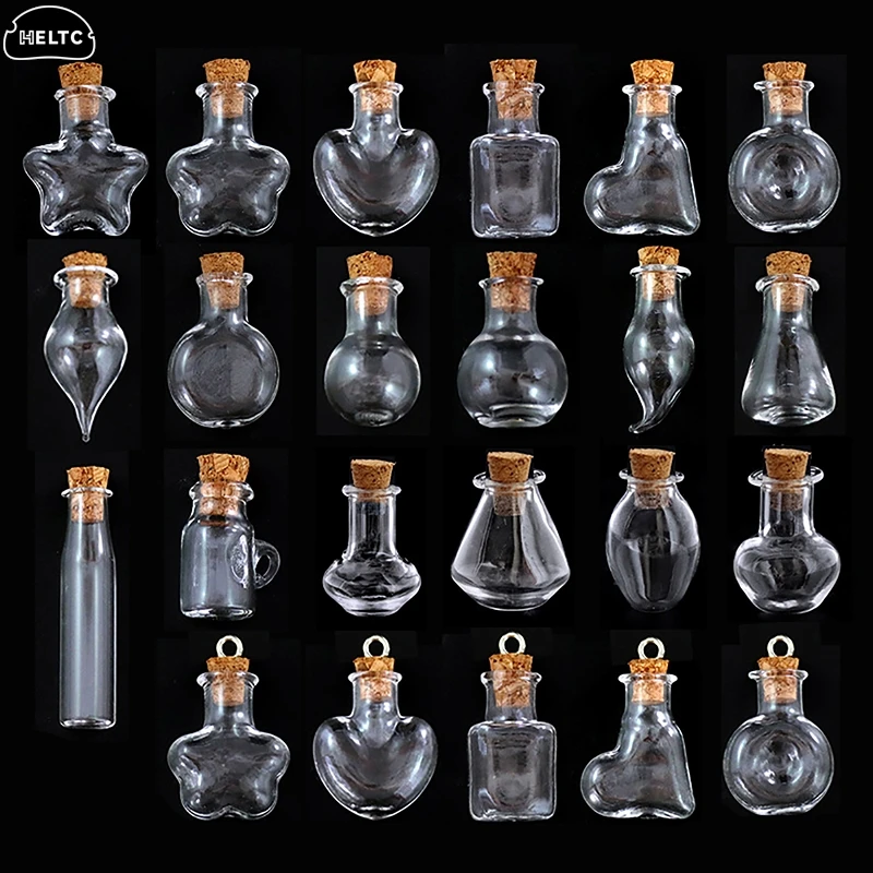 10PCS Mini Glass Bottle Vials for DIY Wishing Drifting Wedding Party Decor