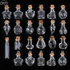 10PCS Mini Glass Bottle Miniature Bottle Mini Cork Glass Vials DIY Mini Wishing Drifting Bottle Wedding Party Decor Glass Jars 2