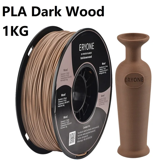 ERYONE Clearance Promotion TPU PLA PLA+ Silk Rainbow Ultra Silk 3D Printing Filament 1KG/0.5KG For FDM 3D Printer Fast Shipping PLA Dark Wood