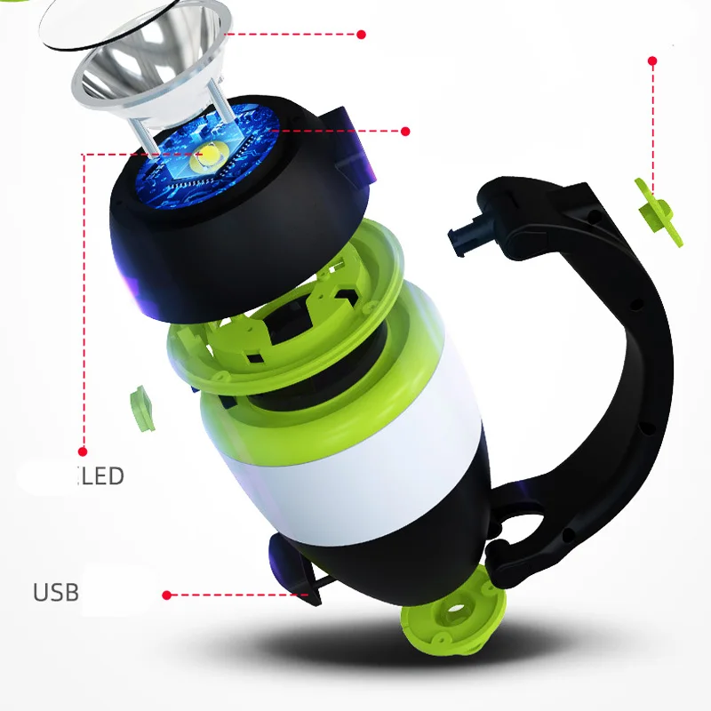 ZK20 Multi-function LED USB Rechargeable Camping Light desk lamp,camping light,portable flashlight,portable lanterns,camping lamp Outdoor Hiking Home 3 in1 Flashlight Table Desk Lamp Power Bank