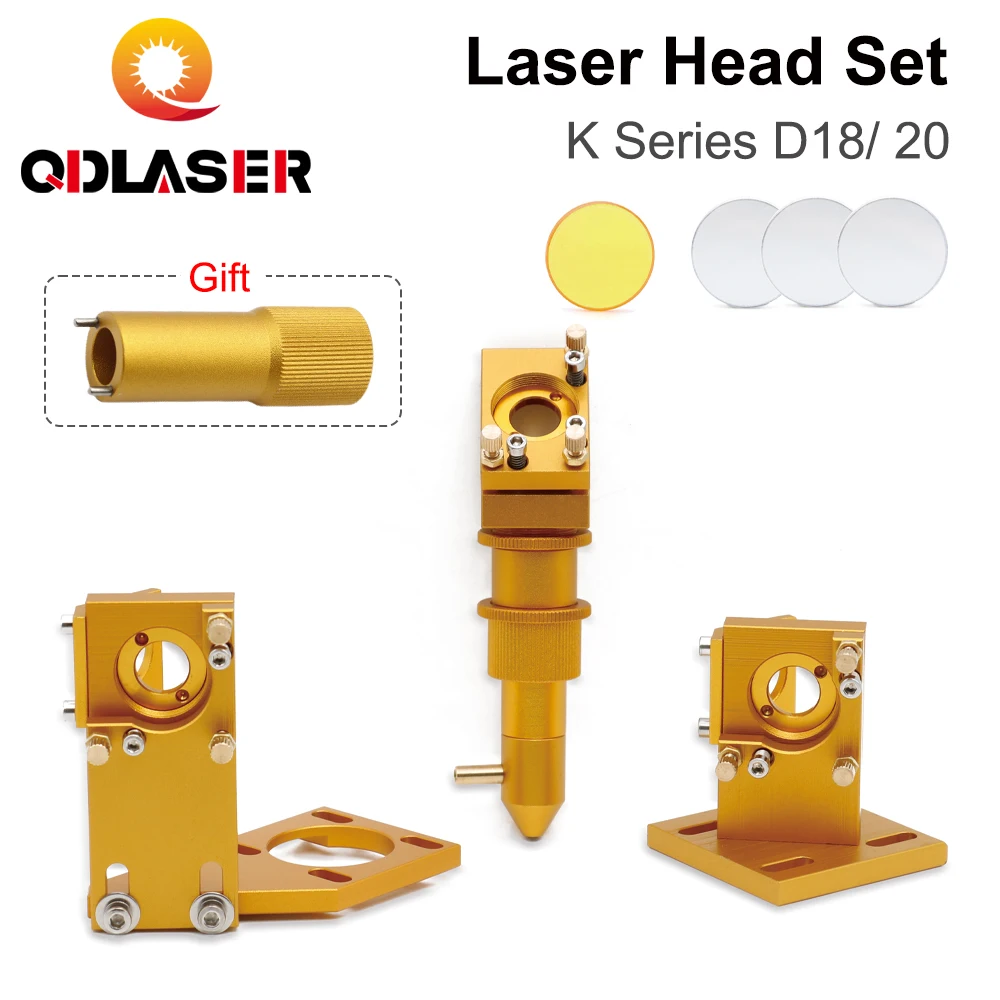 

Набор золотых лазерных головок QDLASER CO2 серии K, линзы Dia12/18/20 мм, зеркальный диаметр 20 мм для лазерного гравировального станка 2030 4060 K40