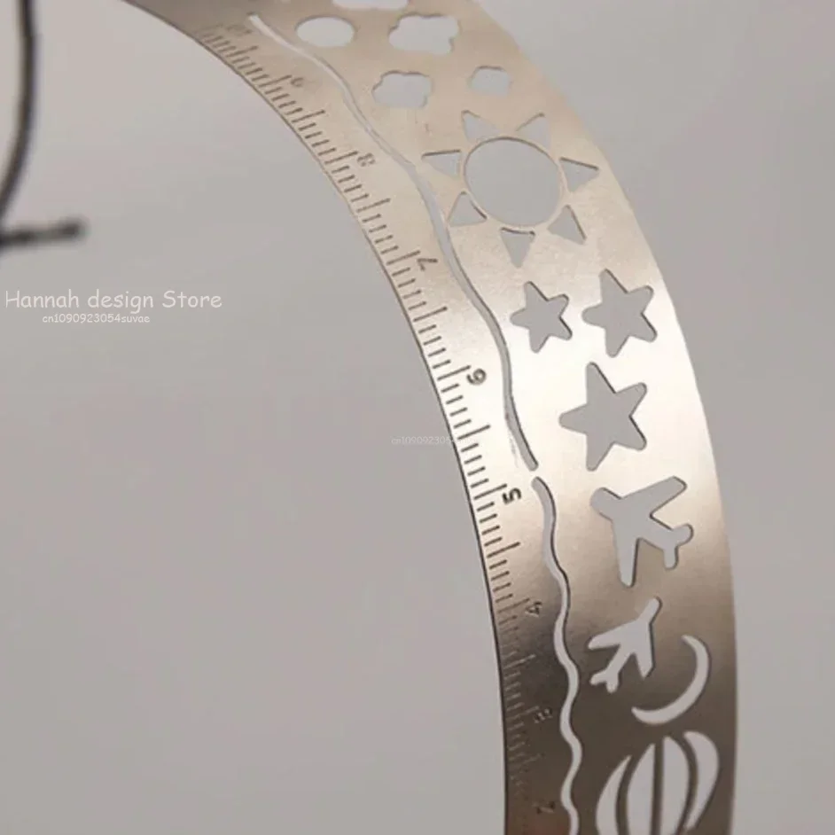 Cartoon Pattern Metal Record Daily Templates for Quilting Ruler Multi-Function Bookmark Ruler Hollow Hand Account