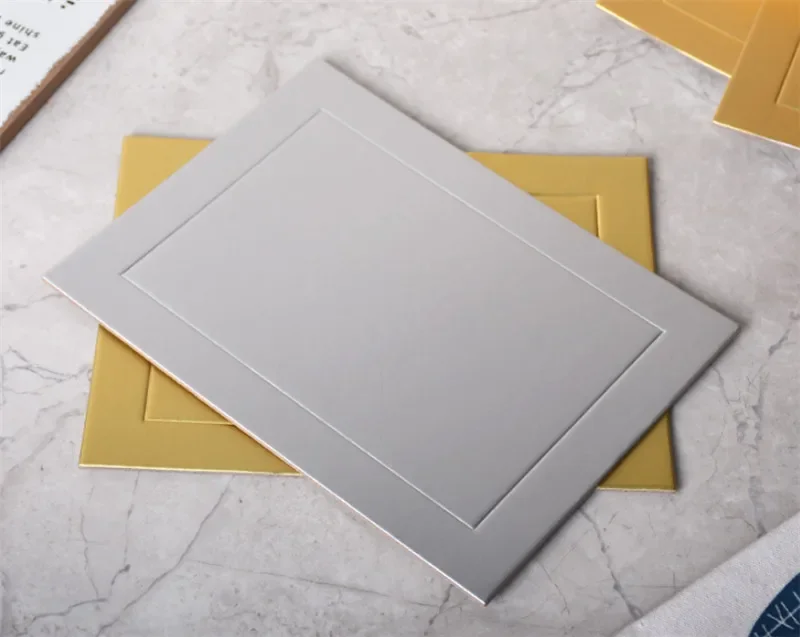 Round Square Mousse Cake Boards Mat Food Grade Paper 10 pcs Kitchen Baking accessories Gold New Year Wedding Cake Displays Tray