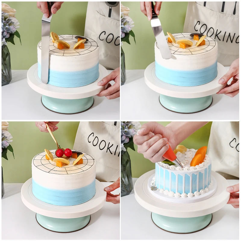 FAIS DU Pastry Turntable Plastic Cake Turntable Stand cake turntable cake decorating kit Non-Slip Rotating Cake Decoration Kit Kitchen Accessories Baking Tools
