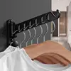 M7BB Wall Mounted Laundry Hanger Dryer Rack Folding Clothes Hanger Metal Storage Rack 4