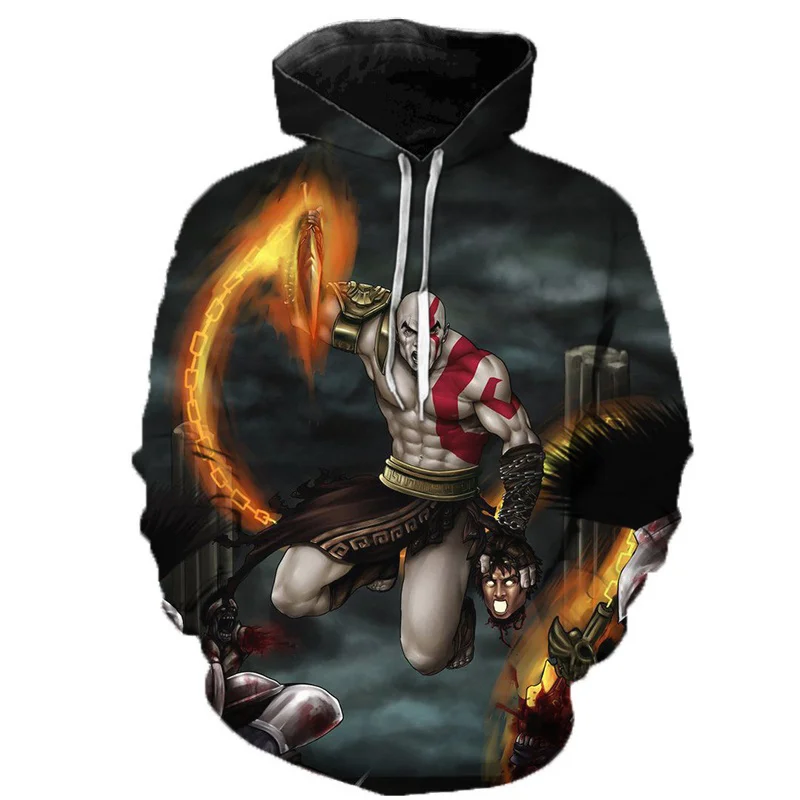 3D pop game God Of War printing Hoodies for men Kratos graphic