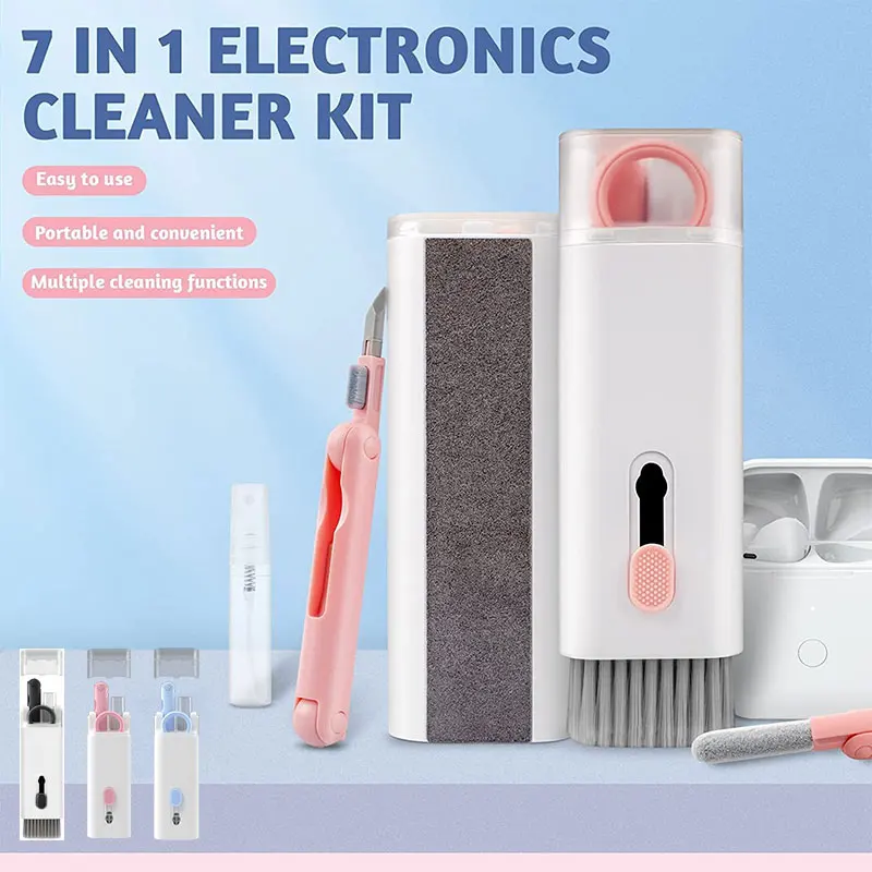 Computer Keyboard Cleaner Brush 7 in 1 Electronic Kit For iPad Bluetooth  Earphone Phone Cleaning Tools Cleaner Keycap Puller Kit