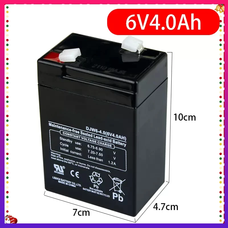 6V4AH Battery Rechargeable lead-acid Accumulator for children's toy cars Electronic Scale Instruments