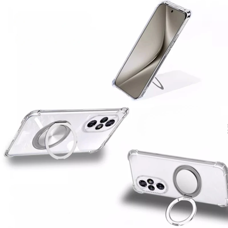 Shockproof Clear Silicone Magnetic Ring Holder Case