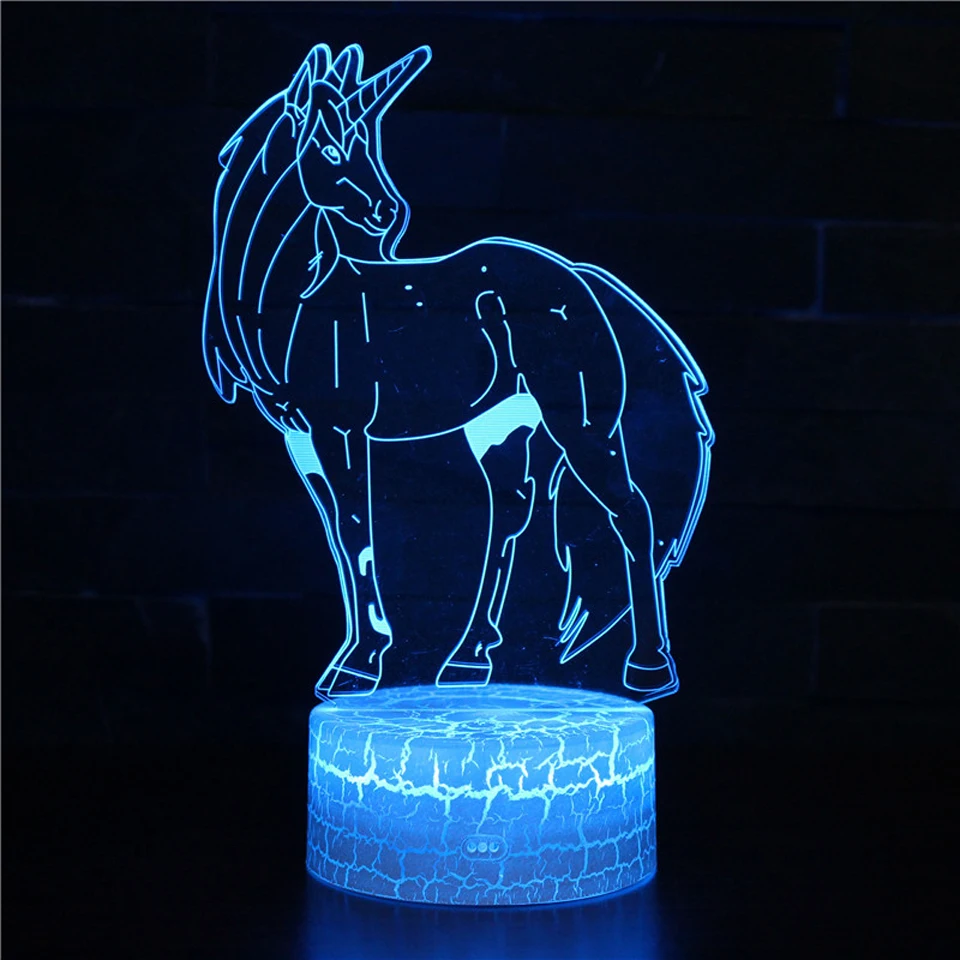 3D Illusion Unicorn Table Lamp For Kids Room Decor Touch Remote Led Lights Bedroom Decoration Night Light Holiday Birthday Gift night lamp for bedroom wall Night Lights