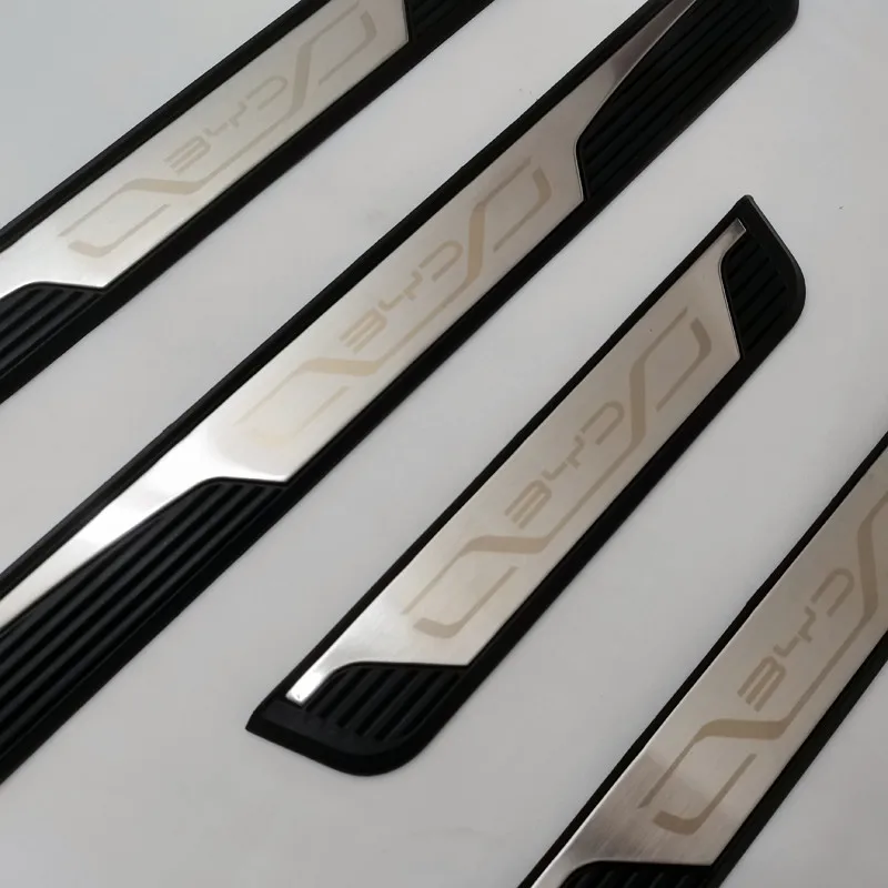 For BYD Song Plus DM-i EV 2021 2022 2023 Accessories Stainless Steel Door Sill Scuff Plate Cover Protection Sticker Car Styling 4 For BYD Song Plus DM-i EV 2021 2022 2023 Accessories Stainless Steel Door Sill Scuff Plate Cover Protection Sticker Car Styling 4