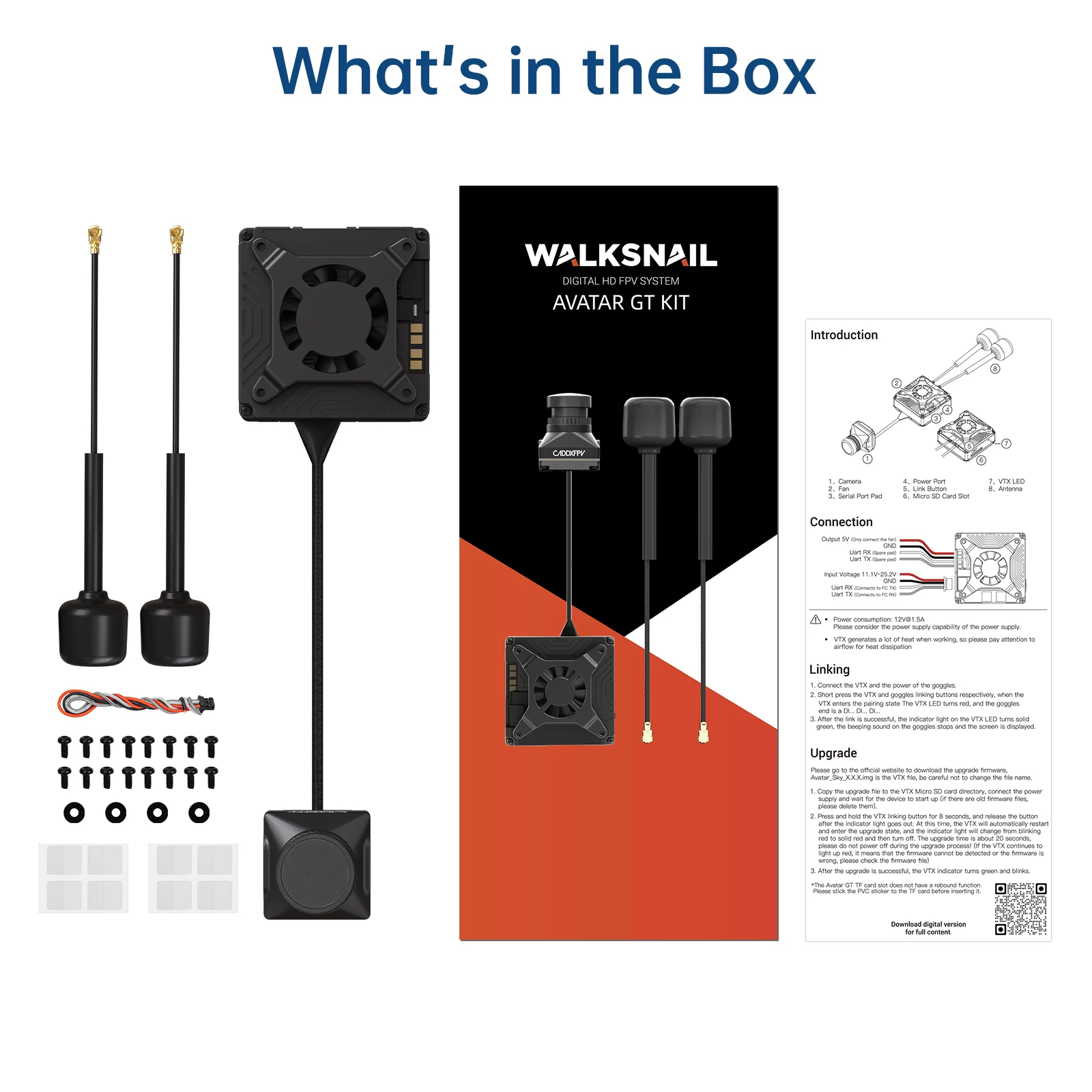 Avatar GT Kit 2W Module Caméra FPV 1080p 256Go Noir