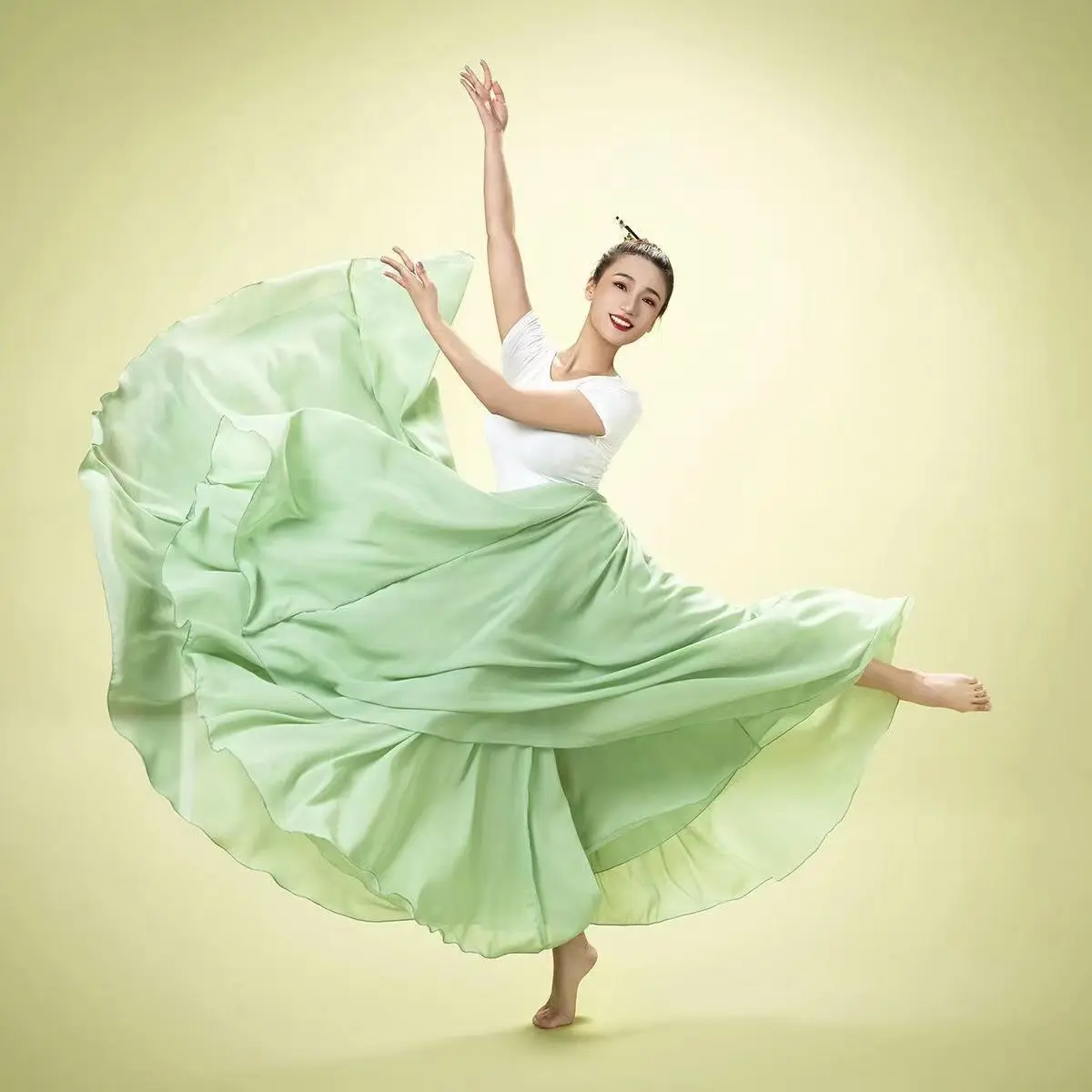 

Macaron Color 540/720 Degree 2 layer Chiffon Skirt Ballet Dance Women Long Skirts Dancer Practice Classical Modern Dancewear