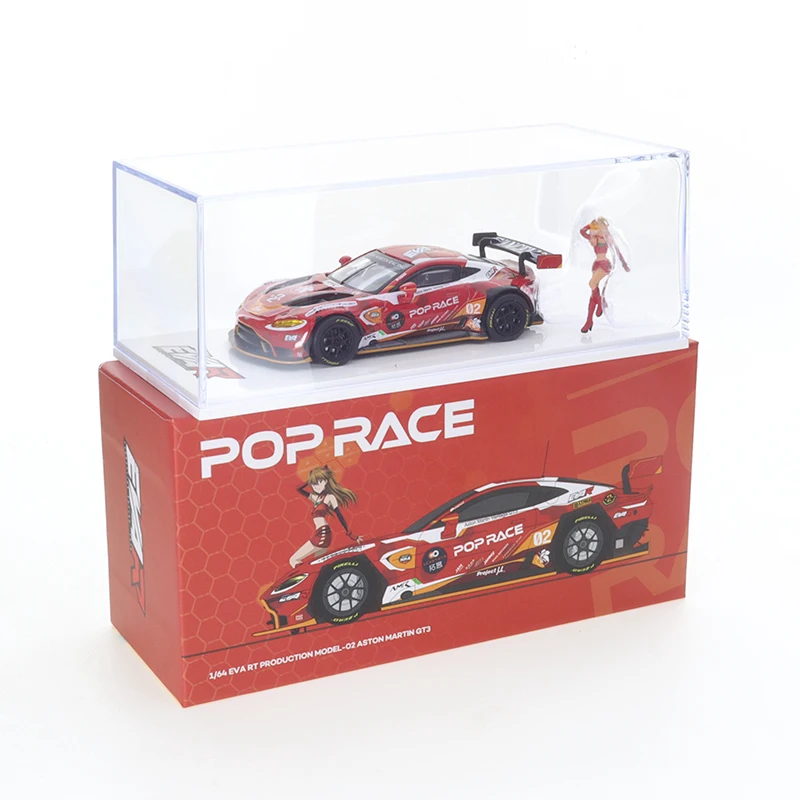 

XCARTOYS 1/64 EVA Aston Martin Vantage GT3 Red 2 with Akira Doll Cars Motor Vehicle Diecast Collection of Car Model Ornaments