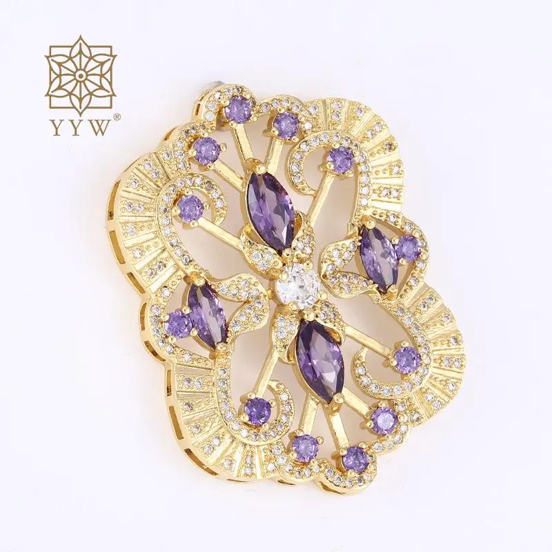 

Rhinestone Diamond Brass Connector Fashion Pendent For Diy Craft Bracelet Necklace Jewelry Making 47x34mm Luxury Bling Connector