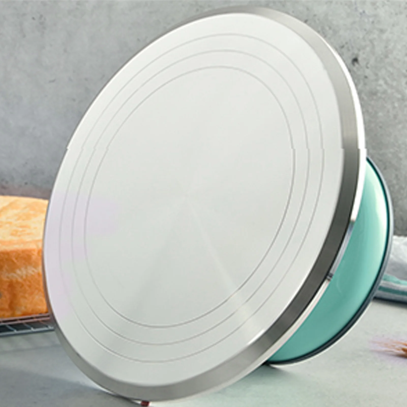 Baking Supplies Cake Turntable Revolving Cake Stand Aluminum Alloy 10 Inch Silent Bearing Rounded Edges For Home Decorating Supplies