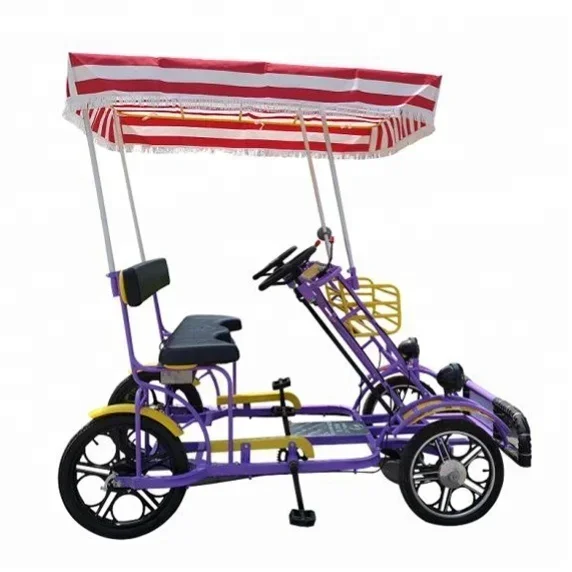 Factory Outlet Sightseeing Tandem Four Wheels Canopy Tour Quadriciclo Surrey Bike Cycling