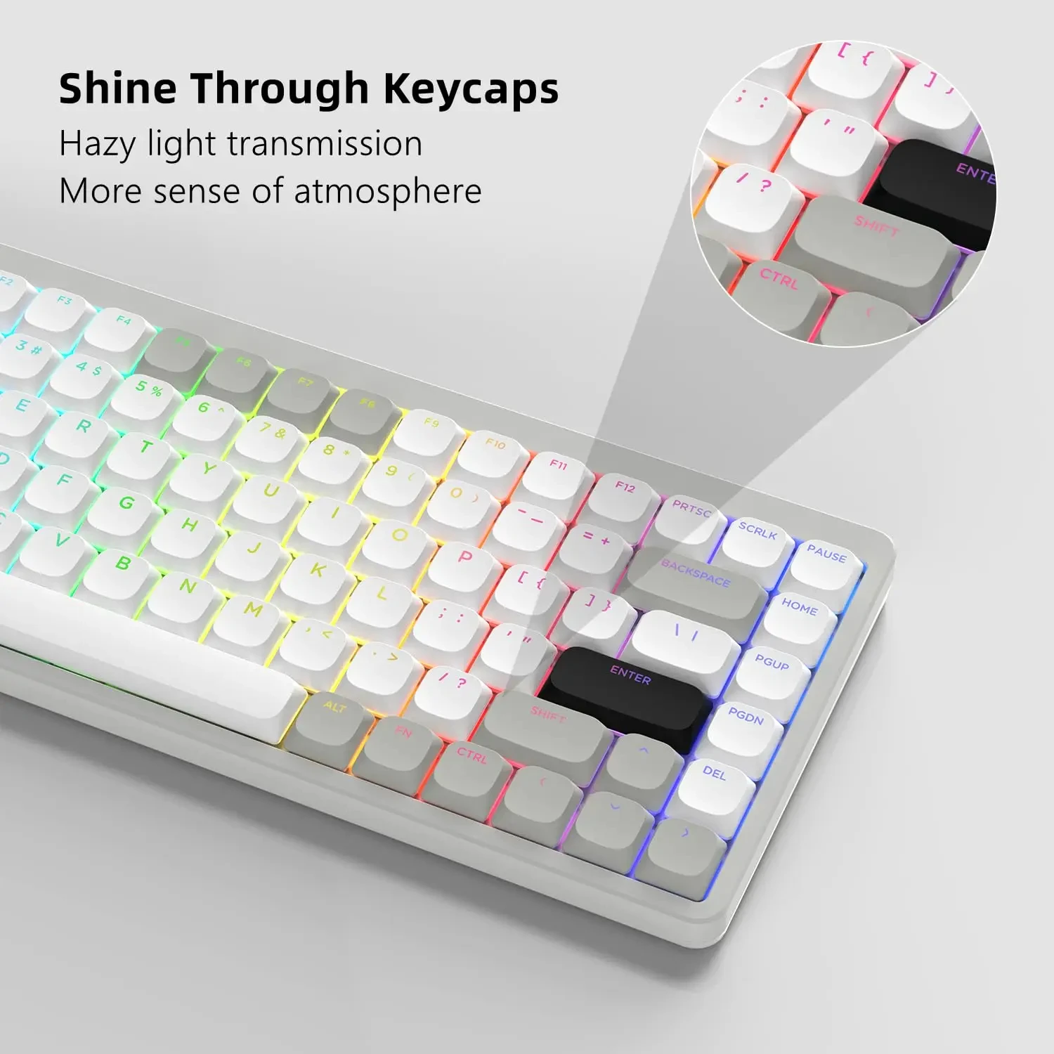 Low Profile Pbt Keycaps Retroiluminado Brilhar Através de Rgb 61 84 104 Cereja Gateron mx Gamer Teclado Mecânico 60 143 Chaves - Imagem 3