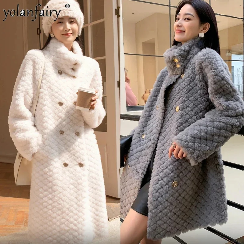 

Fashion Winter Coat Women 30% Wool Fur Coats Female 2023 New Sheep Shearing Jacket Women's Jackets Composite Integrated Tops