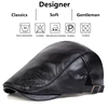Men Retro 1985 Pu Leather Newsboy Caps British Painters Hats Spring Autumn Side Adjustable Flat Cap Hip Hop Berets 6