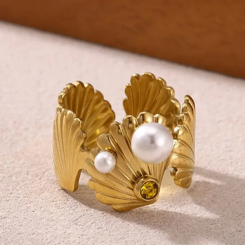 Trendy Ring Shell Stainless Steel, Durable