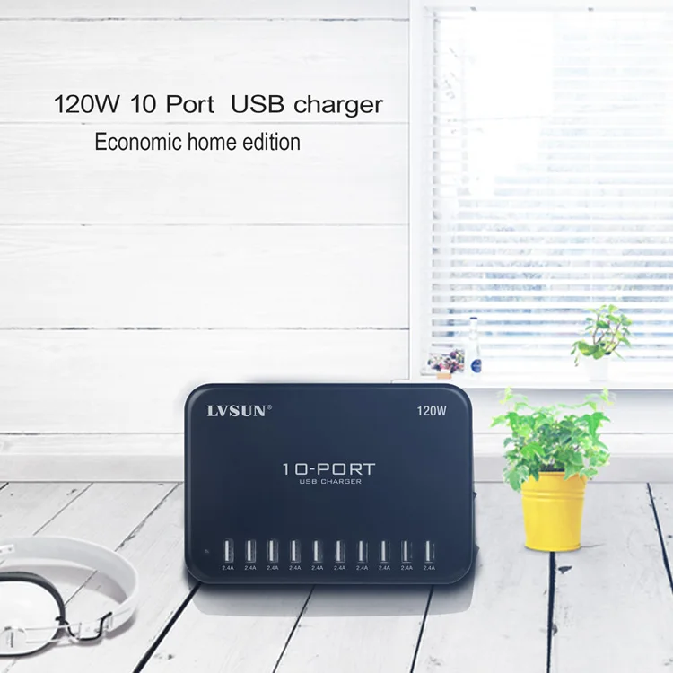

Настольная зарядная станция с 10 USB-портами, 120 Вт, 5 В, а