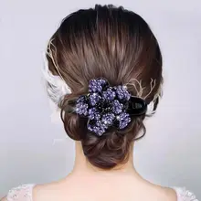 

2022 New Women's Rhinestone Three-Tooth Lip Hairpin Elegant Mother Large Petal Duckbill Clip-Encrusted Hair Accessories