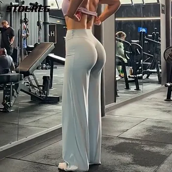 STOUREG Pantaloni sportivi Pantaloni a gamba dritta Tessuto ultra morbido al burro Pantaloni da yoga a vita media da donna PALESTRA Naked Feel Pilates Running