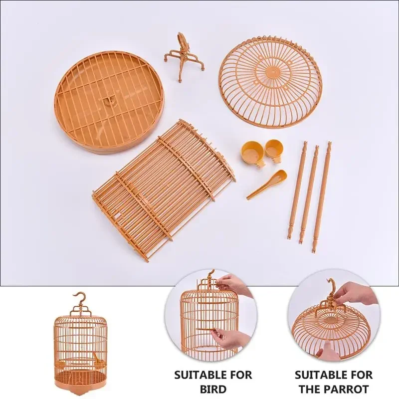 

Decorative Stand Bird With Carrier Travel for Cage Set Plastic Bath 1