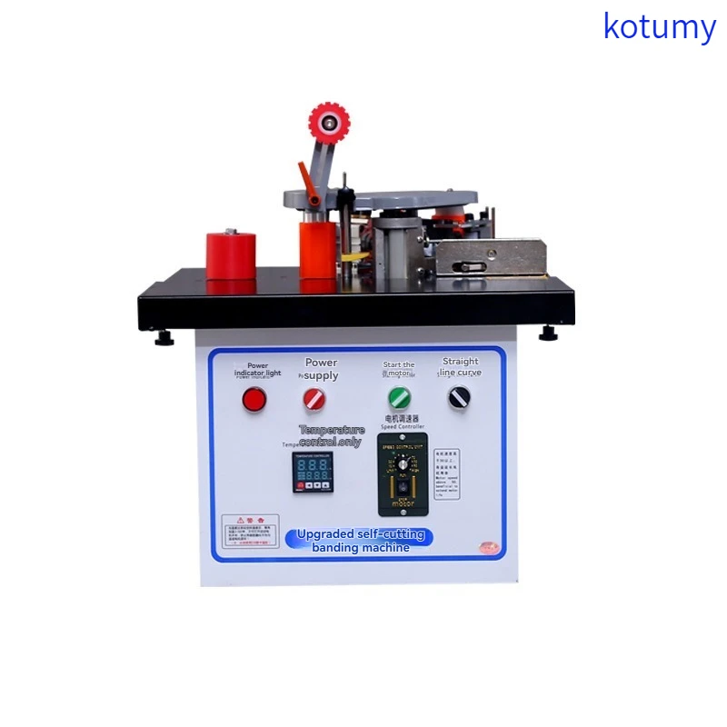Kotumy 110V/220V 미니 엣지 밴딩 머신, 직선 및 곡선 모서리용 휴대용 데스크탑 목공 기계, 자동 트리밍 기능