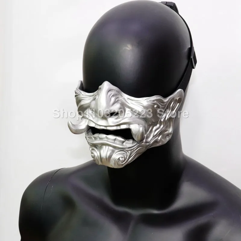 

Japanese Mask Samurai Ghost Mask Cosplay Props Halloween Party Cs Outdoor Tactical Game Motorcycle Mask