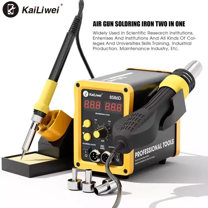 Kailiwei 8586D Bga Smd Stazione Di Rilavorazione Per Saldatura Pistola Ad Aria Calda Saldatore Per Strumenti Di Riparazione Della Scheda Madre Del Tel