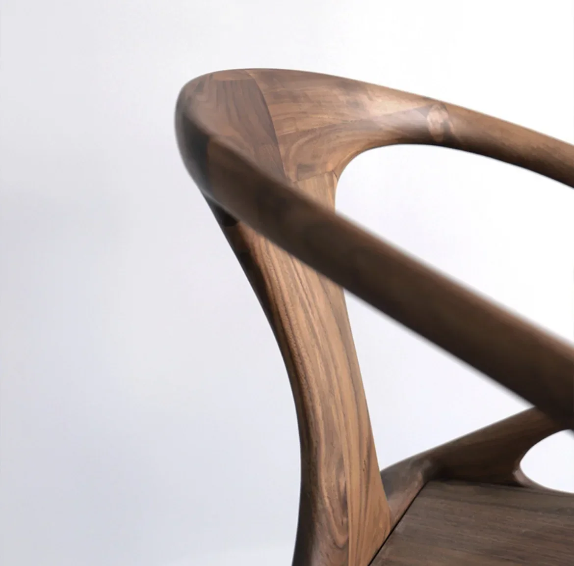 Dining Chair North American Black Walnut Balcony Restaurant Simple Solid Wood Leisure Chair