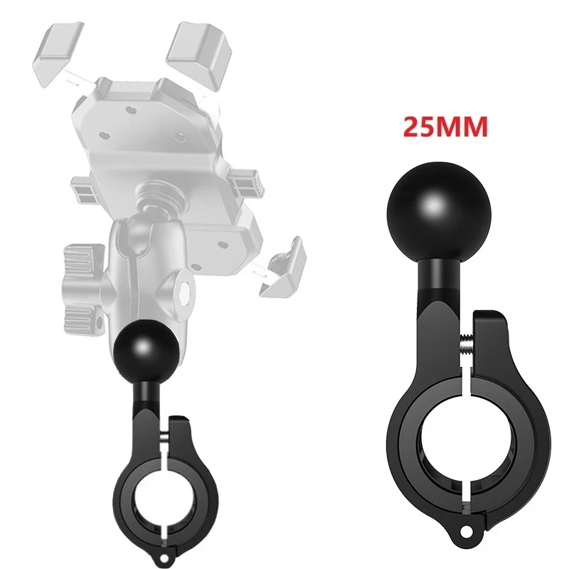 1" Ball Head Motorcycle Handlebar Clamp Mount action camera accessory action camera holder action camera mount motorcycle handlebar mount U-Bolt Base Brake Clutch Control 17mm 25mm Ballhead For Gopro Camera Phone Holder