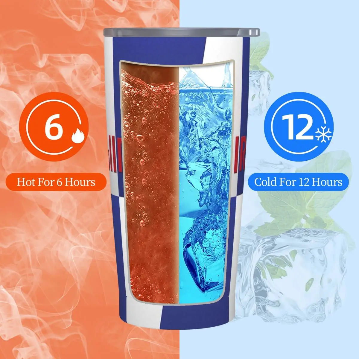 Stainless Steel Tumbler RB Bull Thermal Mug With Straws and Lid Battle Blue Cold and Hot Car Mugs Travel Graphic Water Bottle Water Cup Tumbler Cup Beer Stainless Steel Cup