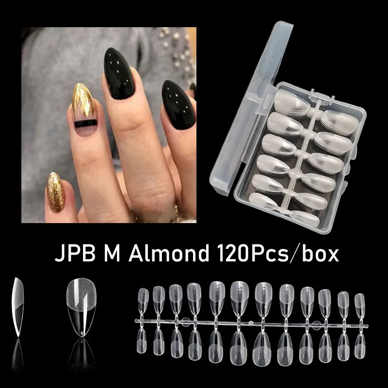 120 Short Gel Nail Tips in Various Shapes & Sizes