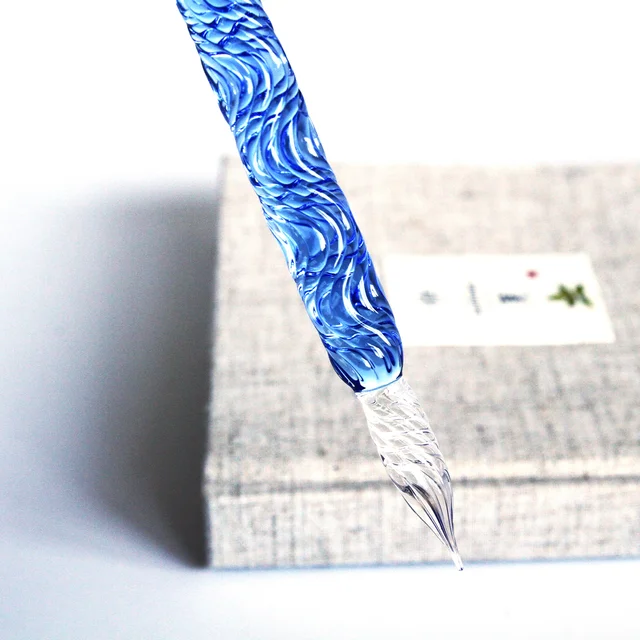 Penna Calligrafia Vetro Cristallo - Penna Ad Immersione Artigianale Per Scrittura Artistica - Foto 7