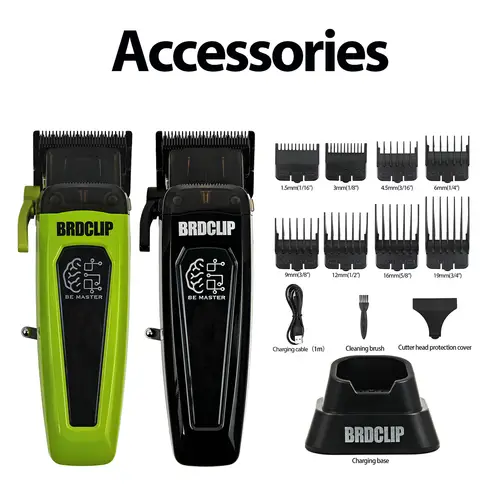 BRDCLIP Professional Electric Hair Clipper BRD 106 Hair Trimmer for Man 7500RPM with Base 5-adjusted DLC Blade Barber Machine - Image 6