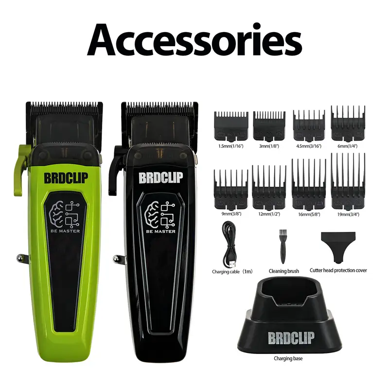 BRDCLIP Professional Electric Hair Clipper BRD 106 Hair Trimmer for Man 7500RPM with Base 5-adjusted DLC Blade Barber Machine - Image 6