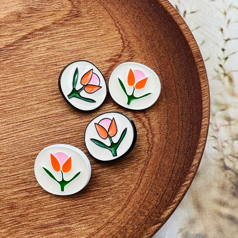 New Arrival Round Metal Flower Buttons For Clothing Women Coat Suit Cardigan 6PCS 18MM Sewing Button KD2032