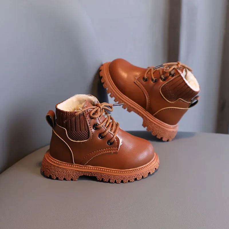 Leather Kids Winter Boots for Girls and Boys