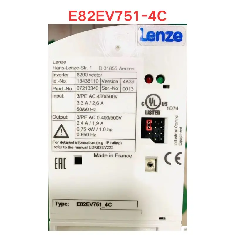 오리지널 E82EV751-4C 주파수 변환기, 신제품