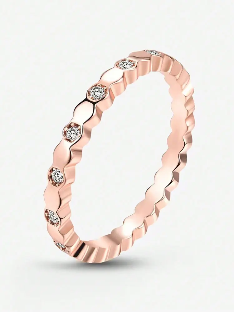 خواتم من الفضة الإسترليني عيار 925 على شكل هندسي م...